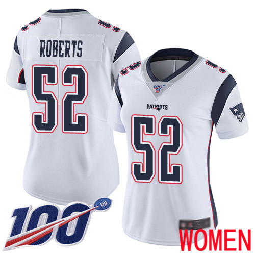 New England Patriots Football #52 100th Limited White Women Elandon Roberts Road NFL Jersey->youth nfl jersey->Youth Jersey